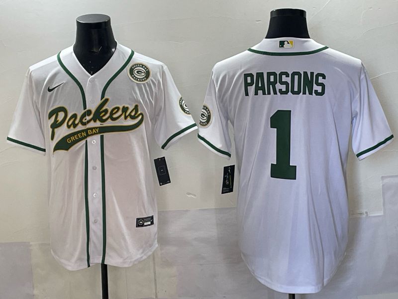 Men 2025 Green Bay Packers #1 Parsons white Joint Name Nike Limited NFL Jersey style 005->washington commanders->NFL Jersey